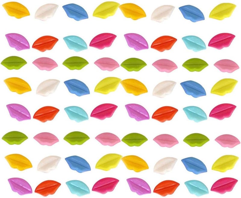 klarako 120pcs Colored Buttons Nylon 1 Holes Lips Buttons Sewing Buttons Clothes Decoration Christmas Dress Accessories for DIY Crafts Scrapbooking (Random Color) - Image 1