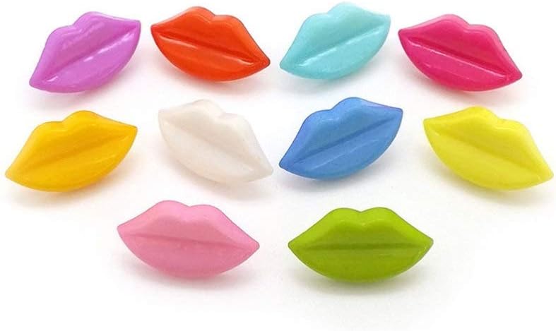 klarako 120pcs Colored Buttons Nylon 1 Holes Lips Buttons Sewing Buttons Clothes Decoration Christmas Dress Accessories for DIY Crafts Scrapbooking (Random Color) - Image 2