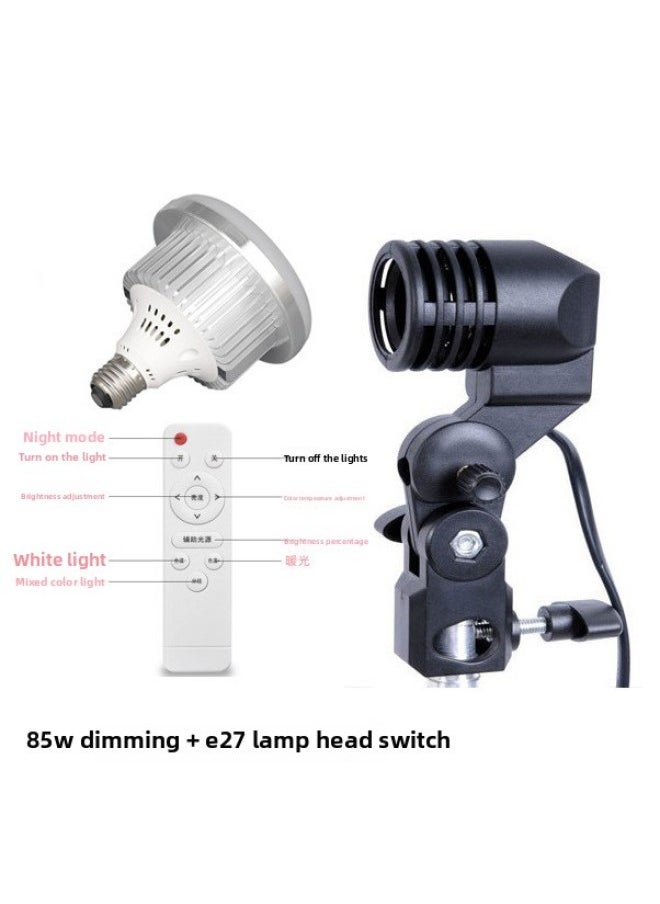 General - Aolis LED Professional Fill Light Remote Control God Girl Light Round Hair Light Soft Light Box Live Photography Light-Light Source Color:150W Three-color Dimming +0.5 M Bracket + E27 Lamp Head Line - Image 1