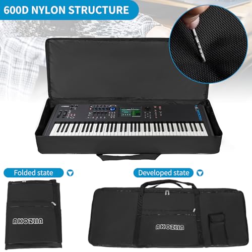 AKOZLIN 76 Portable Keyboard Case Bag,Update Version Electric Piano Keyboard Gig Bag 46.8"x6"x18.1" - Image 3