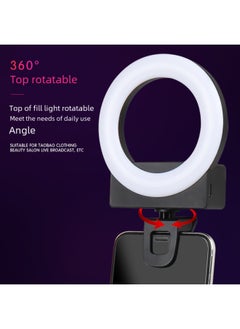 General Mobile Phone Photo Fill Light Beauty Light Cat Ear Folding Portable Clip Ring Desktop Live Portable Selfie Light-Specifications:Fill Light (with Mirror, Without Ears, White)  - Image 5