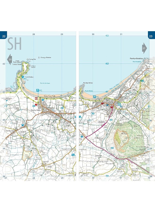 null - Llyn Peninsula Coast Path Map: 1:25,000 scale Ordnance Survey mapping for the Llyn Peninsula section of the Wales Coast Path - Image 1