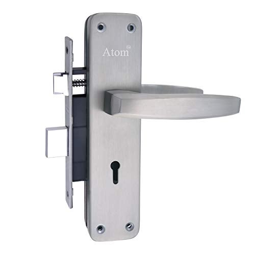 Atom 7inch Steel Alloy Door Lock for Home | Brass 6-Lever Locking Mechanism | SS Door handleset with Mortise Lock for Main Door Home/Office/Hotel (801KY) - Image 2