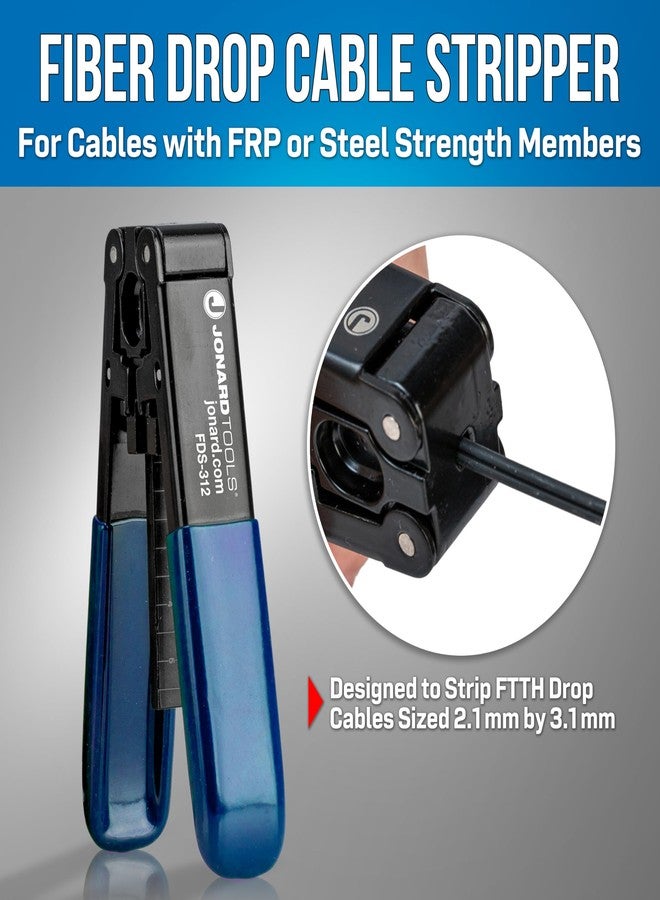 جونارد تولز أداة تجريد كابلات الألياف الضوئية FDS-312 من جونارد تولز لكابلات الألياف الضوئية المتدلية FTTH، مقاس 3.1 مم × 2.0 مم - Image 2