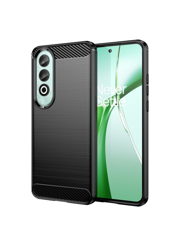 BGM OnePlus Nord CE4 Cover, Carbon Fiber Brushed Texture TPU Full Protection Back Case Cover for OnePlus Nord CE4 - Black - Image 1