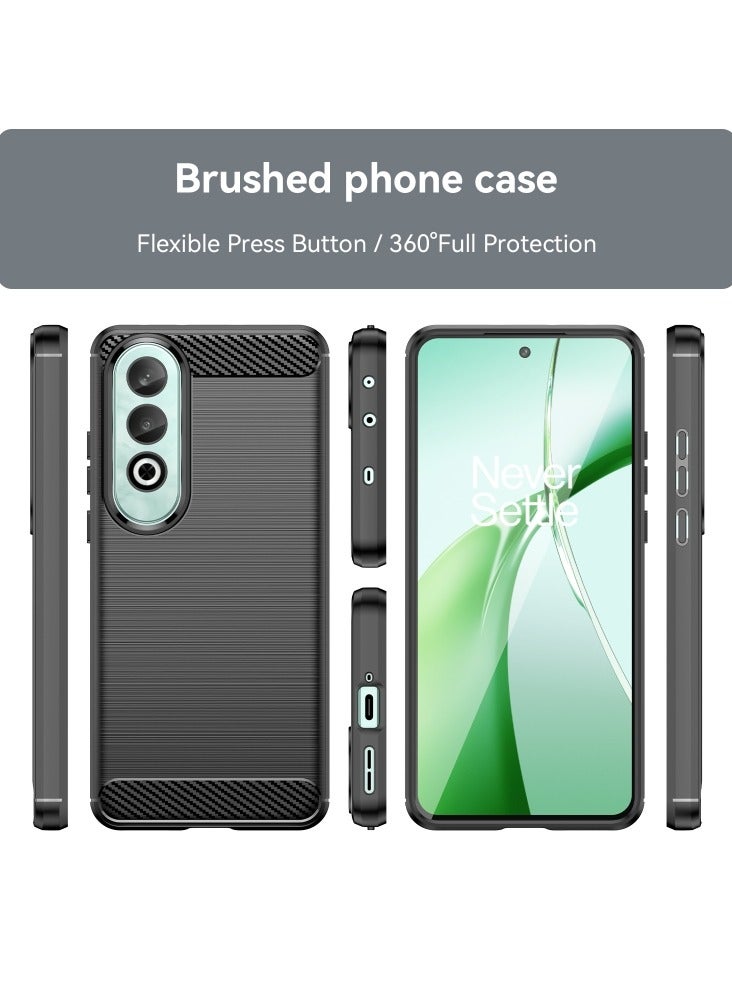 BGM OnePlus Nord CE4 Cover, Carbon Fiber Brushed Texture TPU Full Protection Back Case Cover for OnePlus Nord CE4 - Black - Image 2