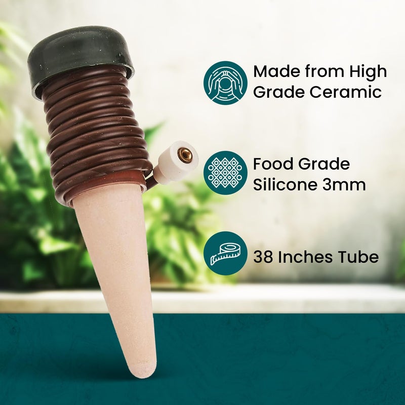 Blumat Classic Self-Watering Stakes - Automatic Drip Irrigation System for Indoor Plant Watering & Outdoor - Water Drip Solution for Potted Plants - Slow Release Stakes, 6 Pack, wo Adapter - Image 4