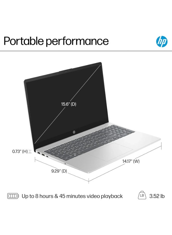 HP 15-FD0005DX  Laptop With 15.6-Inch Display, Core i5-1235U Processor/16GB RAM/512GB SSD/Intel UHD Graphics/Windows 11 English/Arabic Silver - Image 5