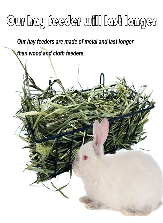 WEWAYKGJ Rabbit Hay Feeder Rack Guinea Pig Hay Dispenser for Cage Hanging Metal Feeder Small Animals Hay Holder Manger for Rabbits Guinea Pigs Chinchillas Ferrets (Black - 2 in a Group) - Image 4