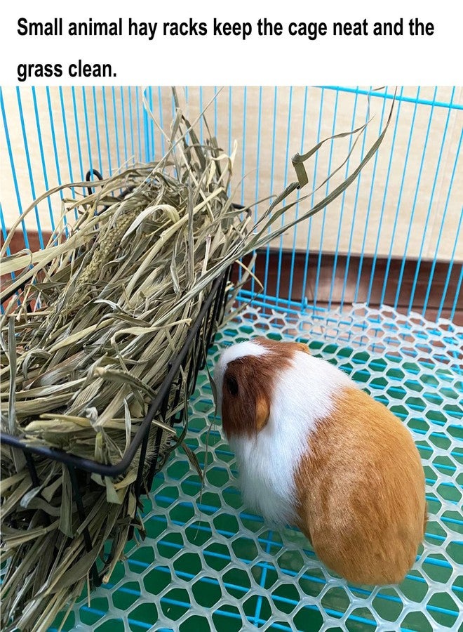 WEWAYKGJ Rabbit Hay Feeder Rack Guinea Pig Hay Dispenser for Cage Hanging Metal Feeder Small Animals Hay Holder Manger for Rabbits Guinea Pigs Chinchillas Ferrets (Black - 2 in a Group) - Image 5