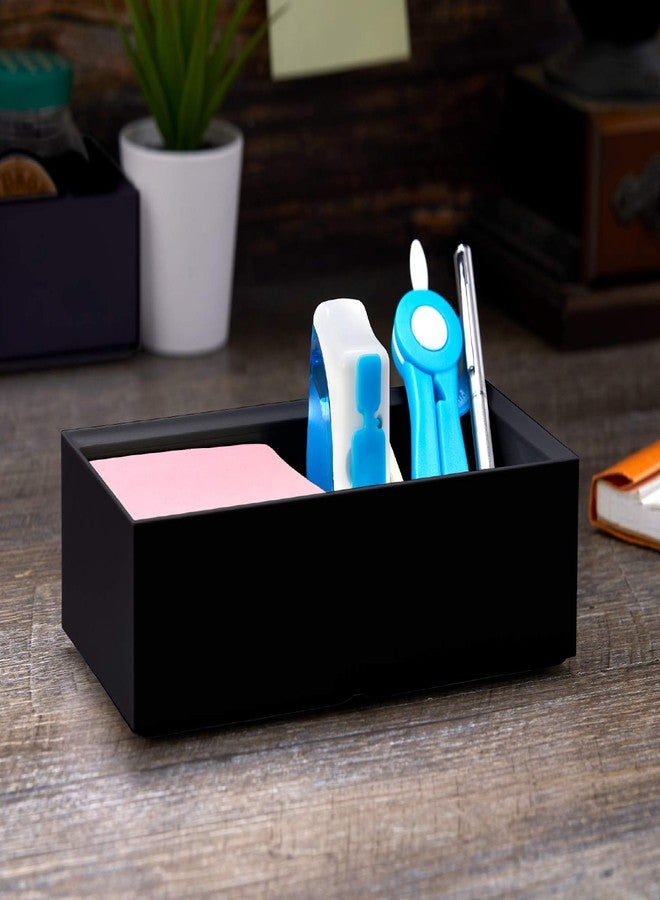 بوستيتش مجموعة منظم مكتب Bostitch Office Konnect، تتضمن صينية ملحقات وكوب تخزين، قابلة للتكديس لتخزين أدوات المكتب وتنظيم المكياج، باللون الأسود. - Image 5