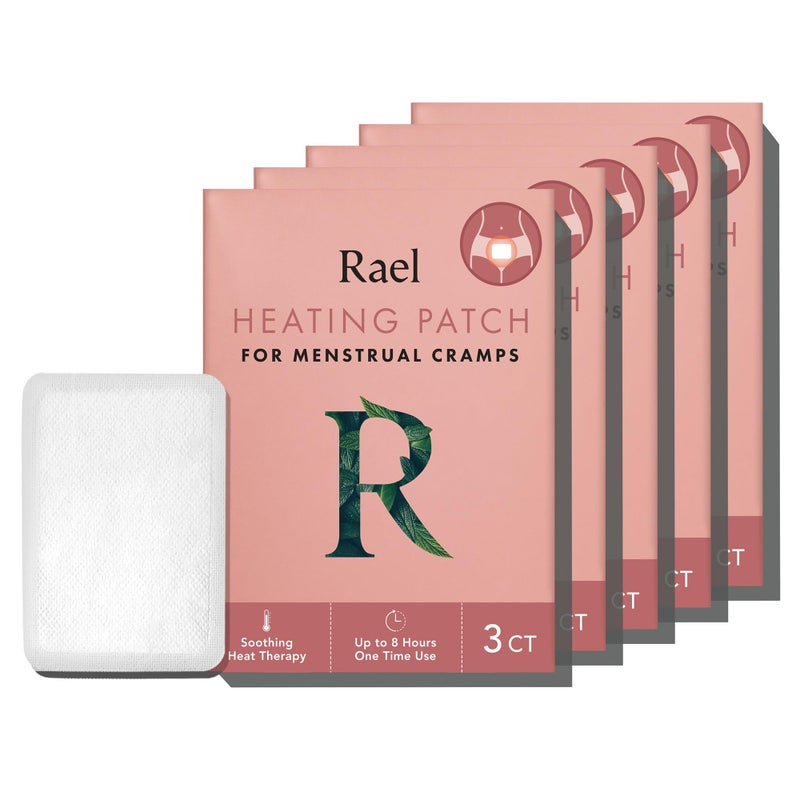 Rael Heating Patches, Herbal Heating Patches - Period Heating Pads for Cramps, Ultra Thin Design, On The Go Size, for All Skin Types (15 Count) - Image 1