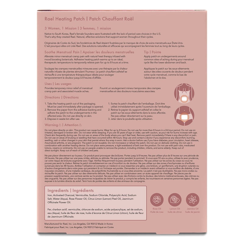 Rael Heating Patches, Herbal Heating Patches - Period Heating Pads for Cramps, Ultra Thin Design, On The Go Size, for All Skin Types (15 Count) - Image 2