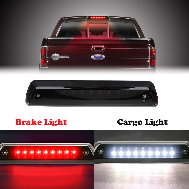 KanSmart ضوء الفرامل الثالث متوافق مع فورد F150 2009 2010 2011 2012 2013 2014 ضوء الفرامل LED عالي التركيب مع ختم - Image 2
