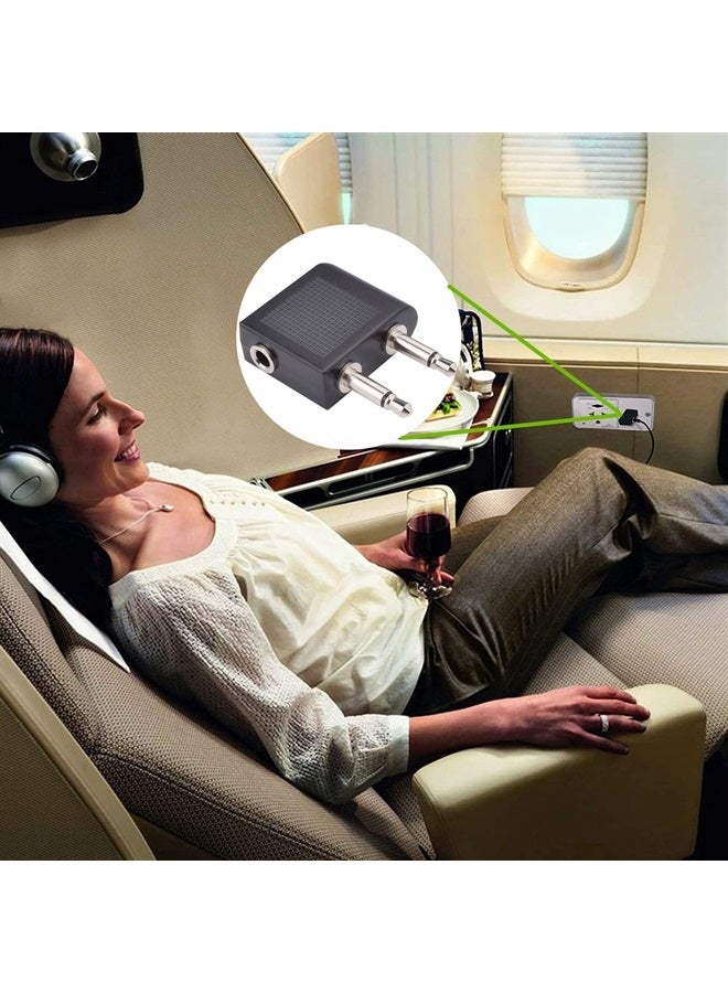 Saipomor WH-1000XM4 Airplane Headphone Adapter Replacement for Sony WH-1000XM3 WH-1000XM2 MDR-1000X EX750NA Headphone-3.5mm Golden Plated Airline Earphone Adapter for in-Flight Entertainment System(2 Pack) - Image 2