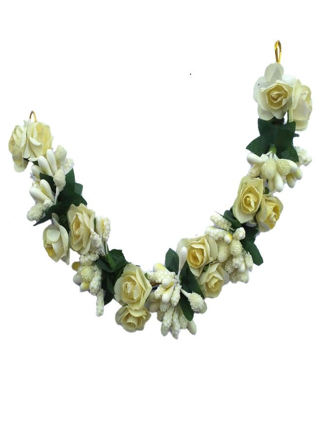 AorviDesigns إكسسوارات شعر جاجرا على شكل زهرة الزفاف من AorviDesigns لحفلات الزفاف، زينة جودا جاجرا باللون الأبيض، عبوة من قطعة واحدة - Image 1