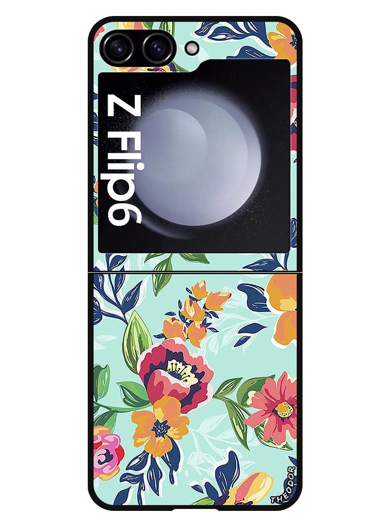 Theodor Protective Case Anti Scratch Shock Proof Bumper Cover For Samsung Galaxy Z Flip 6 Paint Flowers - Image 1