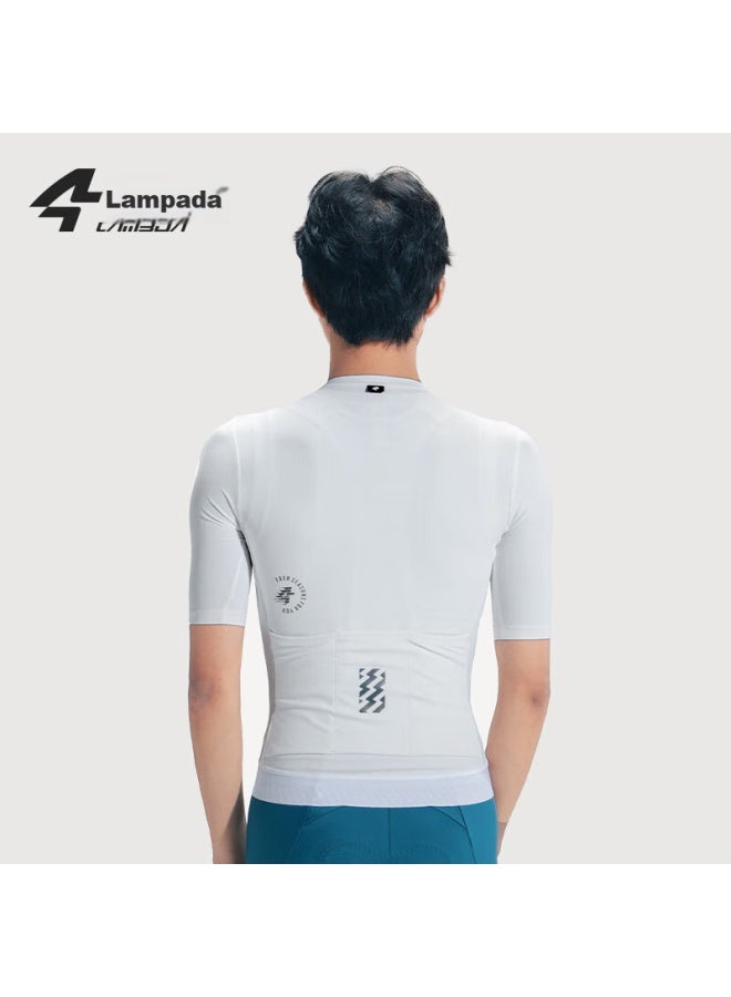 Lampada Lanpada Sun Protection Cycling Short-sleeve Shirt For Men, Spring And Summer, Moisture-wicking, High-elasticity, For Road Bikes And Mountain Bikes, White, Size L - Image 2
