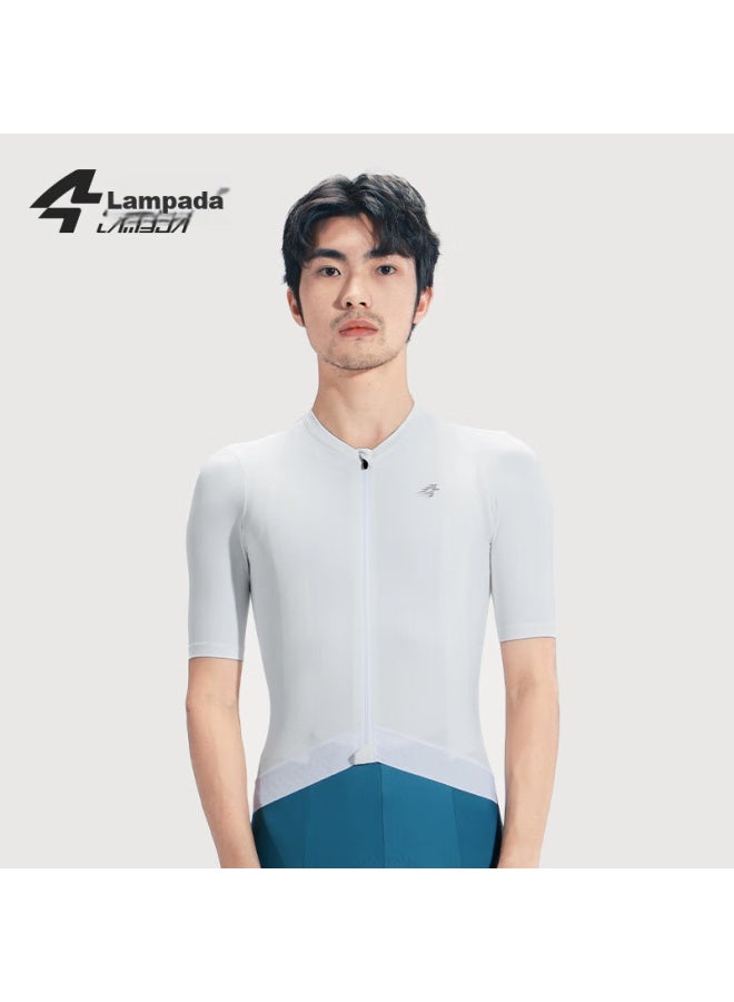 Lampada Lanpada Sun Protection Cycling Short-sleeve Shirt For Men, Spring And Summer, Moisture-wicking, High-elasticity, For Road Bikes And Mountain Bikes, White, Size L - Image 1