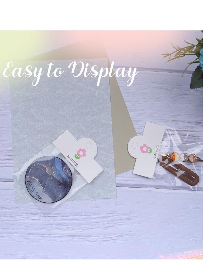 Captaintech Car Coaster Packaging, Include 100 Pcs Sublimation Car Coasters Cards and 100 Pcs Self-Adhesive Bags, for Bracelet, Car Coaster, Keychain, Display Cards for Selling, 3.9'×3.14'' - Image 3