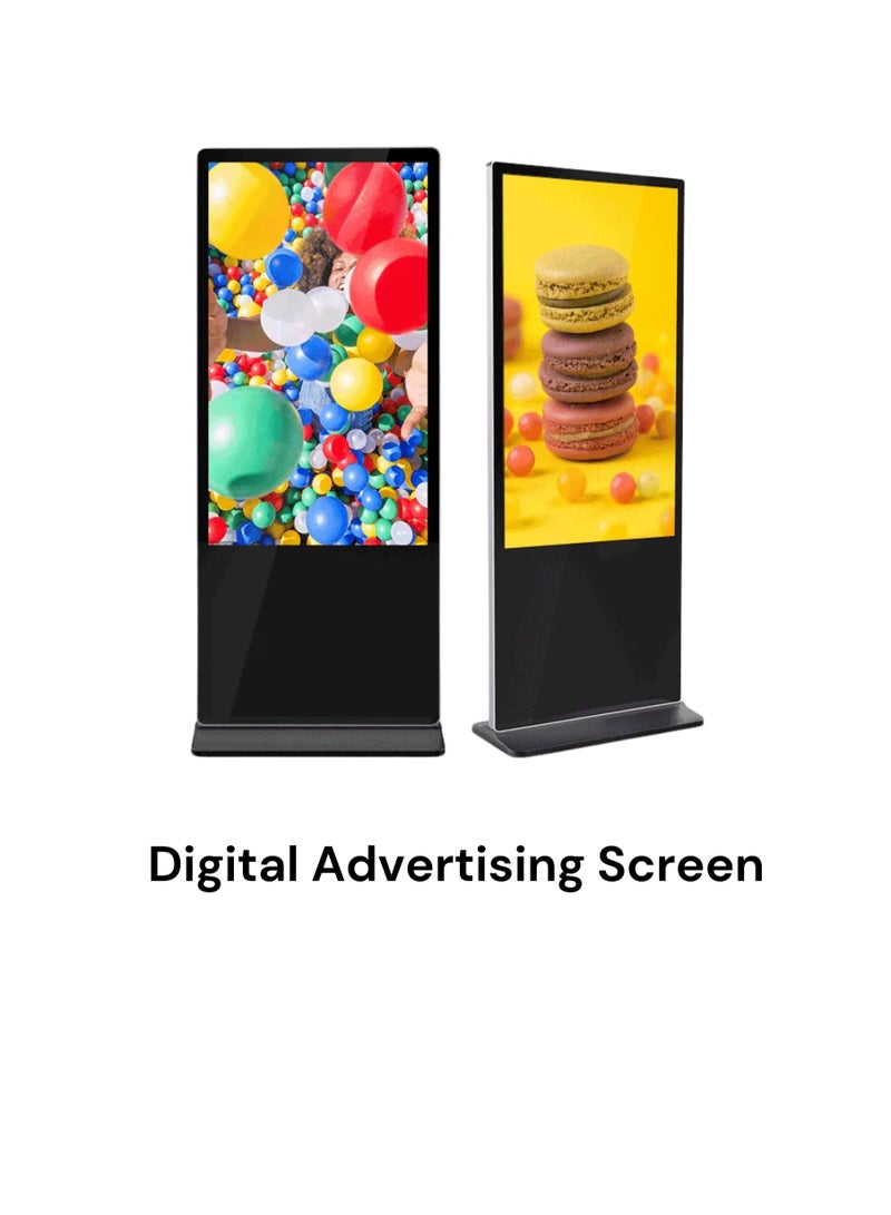 65 Inch 4K Digital Signage Kiosk, Floor Standing Indoor Advertising Display Screen, Touch LCD with Windows 10, i3 CPU, 8GB RAM, 128GB SSD, HDMI/USB/WiFi - Image 1
