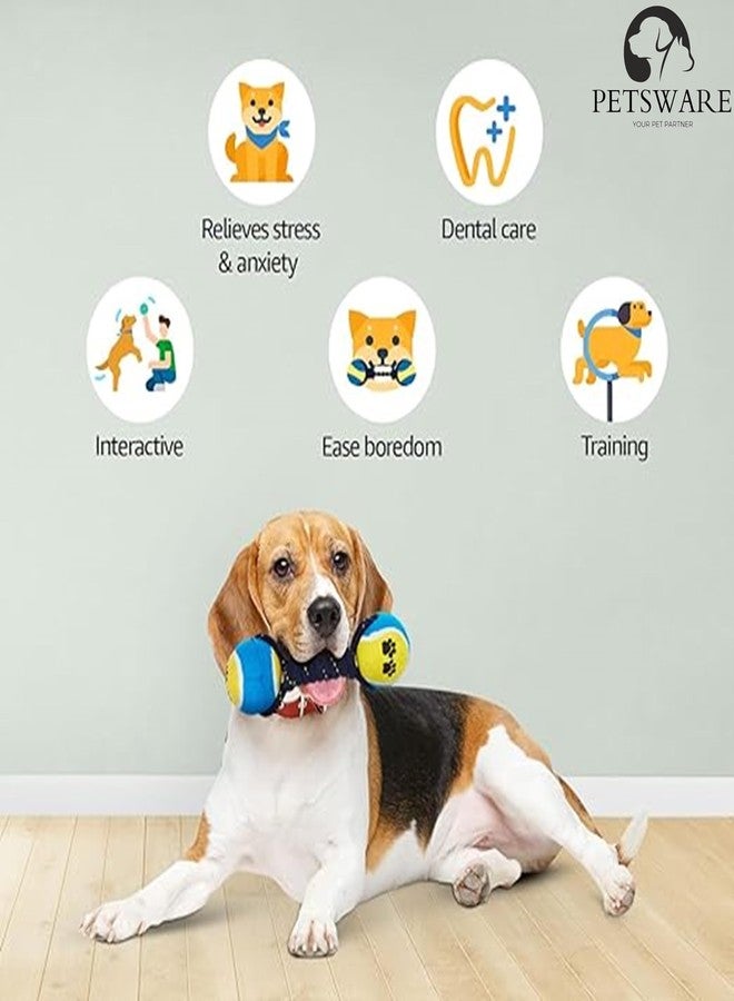 PETSWARE ألعاب الكلاب من بيتسوير + ألعاب مضغ للكلاب + ألعاب تسنين للجراء + لعبة حبل للكلاب + ألعاب للكلاب الصغيرة والمتوسطة + مجموعة ألعاب للكلاب + لعبة شد + مجموعة ألعاب للكلاب + حبل قطني قابل للغسل للكلاب (قد يختلف اللون) - Image 3