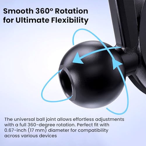 MOOSH Universal Car Mount Holder for iPhone Android and All Smartphones, 360° Rotating Dashboard & Windshield Mobile Stand with Strong Suction, Anti-Shock Grip, Adjustable Viewing Angles (Black) - Image 5