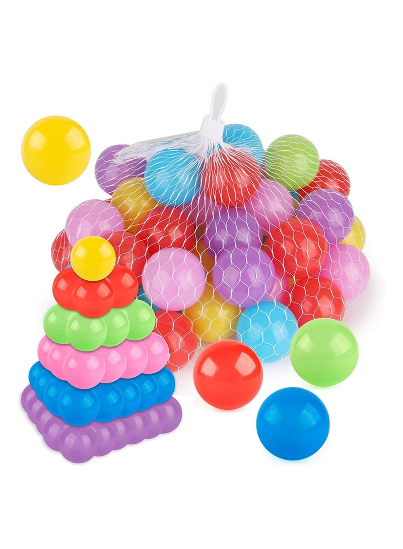 5.5Cm 50Pcs Soft Plastic Kids Play Ball Ocean Ball Colorful Ball Fun Ball Kids Ball Swim Pit Toy Ball Tent Toddler Ball Play Balls for Indoor & Outdoor