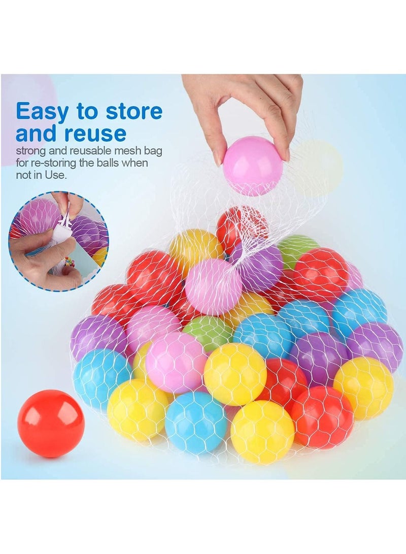 5.5Cm 50Pcs Soft Plastic Kids Play Ball Ocean Ball Colorful Ball Fun Ball Kids Ball Swim Pit Toy Ball Tent Toddler Ball Play Balls for Indoor & Outdoor
