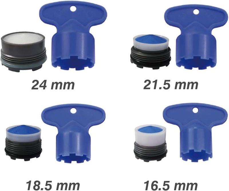 iFealClear 12 Pieces Faucet Sink Aerators with 4 Pieces Removal Wrench Tool, Water Saving Flow Restrictor Set Replacement Part, for Bathroom or Kitchen Sink, Male Threads 16.5 18.5 21.5 24 - Image 2