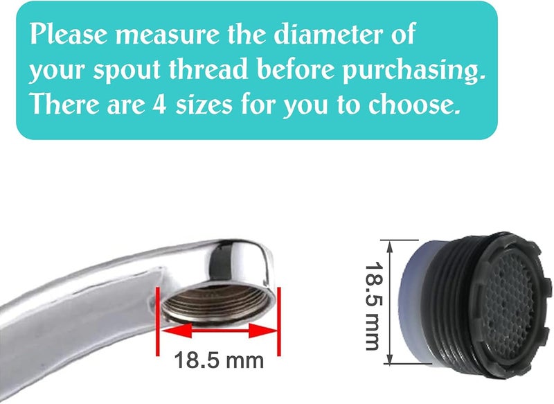 iFealClear 12 Pieces Faucet Sink Aerators with 4 Pieces Removal Wrench Tool, Water Saving Flow Restrictor Set Replacement Part, for Bathroom or Kitchen Sink, Male Threads 16.5 18.5 21.5 24 - Image 4