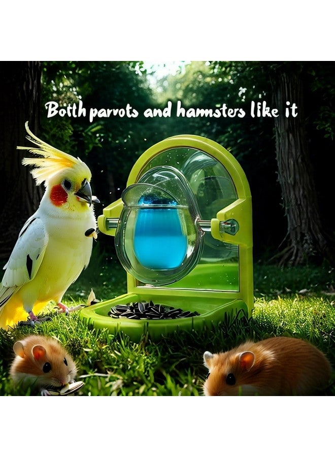 kcrygogo Small Pet Intelligence Growth Rotating Foraging Toy with Mirror for Birds,Rats & Hamsters Chew-Proof Cage Feeder Slow Release & Self-Discovery Fun for Rats or Hamsters(1pc Random Color) - Image 2