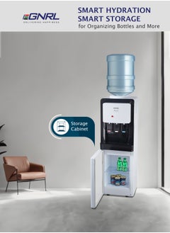 EGNRL 3-TAPS Water Dispenser Top Loading Equipped with Hot, Cold & Ambient Temperature, With Storage Cabinet, Child Safety Lock | Best for Home Kitchen & Office | White,  EGWD1715, One Year Brand Warranty  - Image 2