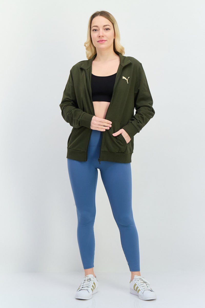 PUMA Women Regular Fit Long Sleeve Outdoor Sweatshirt, Olive - Image 4