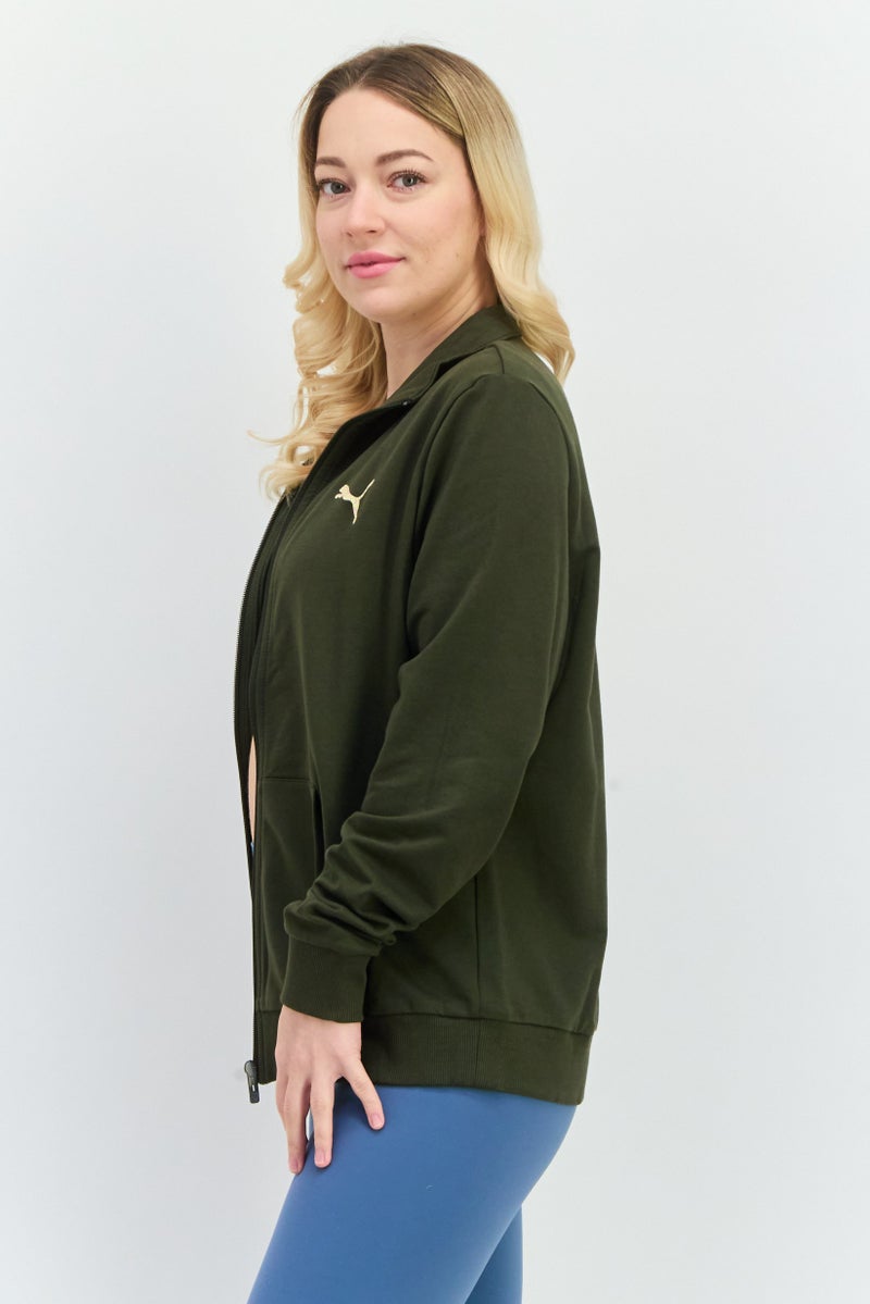PUMA Women Regular Fit Long Sleeve Outdoor Sweatshirt, Olive - Image 2
