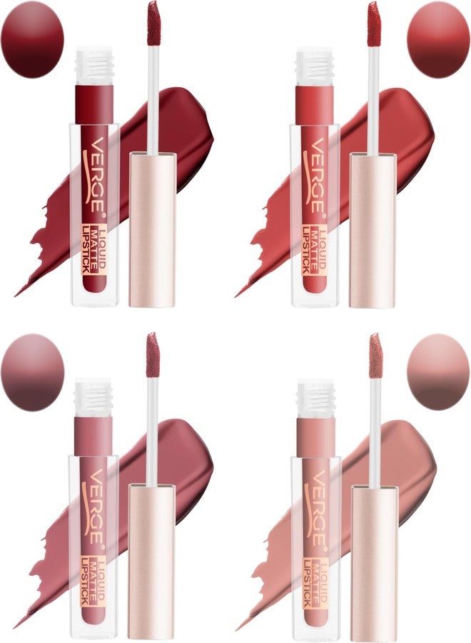 VERGE LIP SHOTS LONG WEAR NON TRANSFER WATERPROOF LIQUID LIPCOLOR WITH MATTE FINSH (PACK OF 4) Power Trippin - Image 3