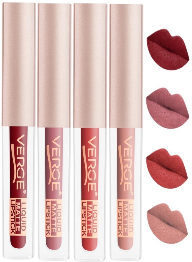 VERGE LIP SHOTS LONG WEAR NON TRANSFER WATERPROOF LIQUID LIPCOLOR WITH MATTE FINSH (PACK OF 4) Power Trippin - Image 1