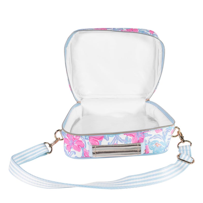 Lilly Pulitzer Insulated Lunch Box for Women, Cute Lunch Cooler Bag with Adjustable/Removable Shoulder Strap (Beachside Haven) - Image 4