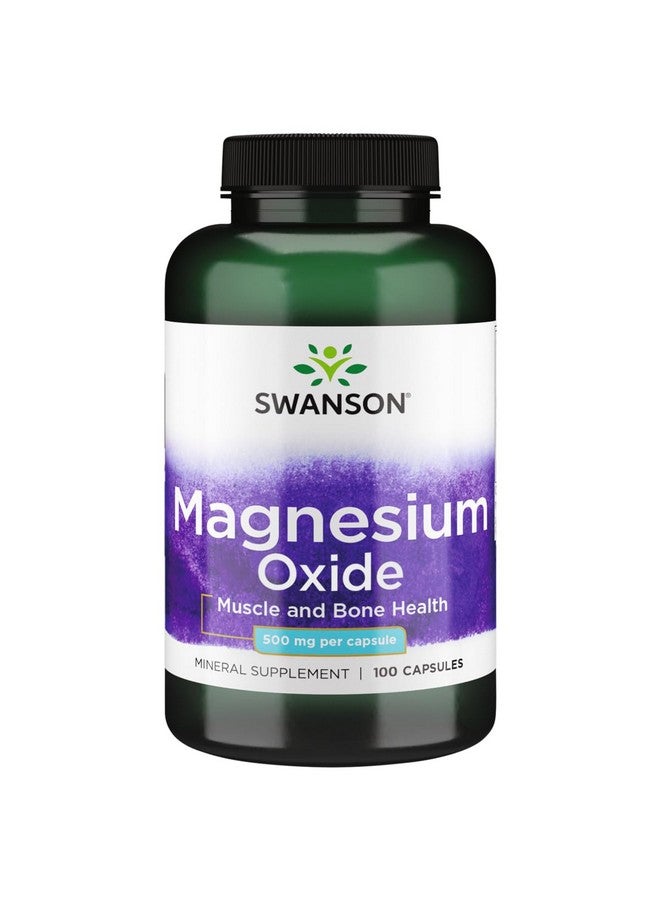Swanson Magnesium Oxide 500 mg 100 Caps - Image 1