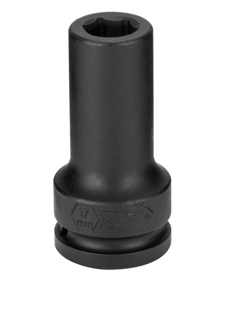 Jetech 3/4" Dr 17mm Deep Impact Socket, Metric 3/4-Inch Drive Deep Impact Socket, Professional Cr-Mo 3/4-Inch Drive 17mm Deep Impact Socket with 6-Point Design - Image 2