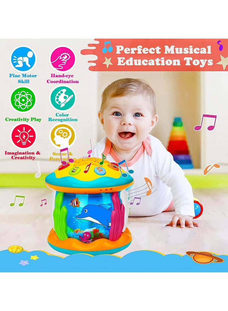 Baby Toys 6 to 12 Months 4 in 1 Musical Projector Rotating Tummy Time Learning Light Up Infant Baby Toys 0-3 3-6 9 12-18 Month Babies Toddlers 1 2 3 Year Old Boy Girl Kid Easter Gifts for Baby - Image 2