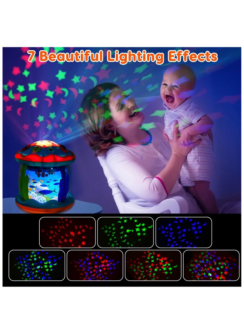 Baby Toys 6 to 12 Months 4 in 1 Musical Projector Rotating Tummy Time Learning Light Up Infant Baby Toys 0-3 3-6 9 12-18 Month Babies Toddlers 1 2 3 Year Old Boy Girl Kid Easter Gifts for Baby - Image 4
