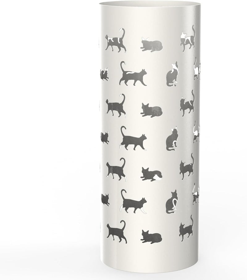Mango Steam Round Cat Parade Umbrella Stand 22" Tall, White - Image 2