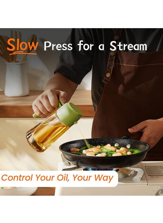 Arabest 16oz/470ml Glass Olive Oil Sprayer for Cooking - 2 in 1 Olive Oil Dispenser for Kitchen Gadgets, Air Fryer, Salad, and BBQ - Green - Image 4