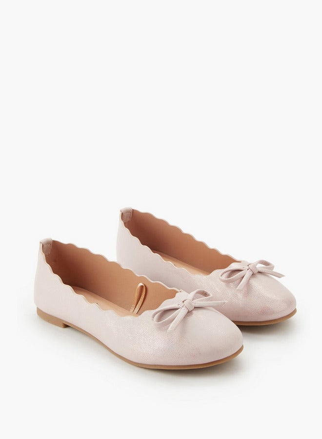 Little Missy Girls Scallop Trim Ballerina Shoes - Image 3