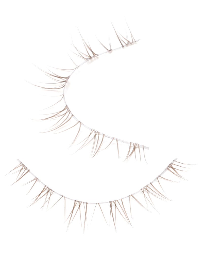 outopen 10 Pairs Brown Lashes Clear Band Brown Manga Lashes Japanese Anime Cosplay Eyelashes Asian False Eyelashes Natural Look Like Individual Clusters(A01-Manga Lashes 8-13mm) - Image 2
