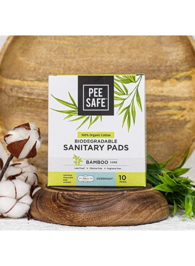 Pee Safe 100% Organic Cotton Biodegradable Sanitary Pads, Overnight | Anti-Bacterial | Superb Absorbency | Long Lasting Protection | Skin Friendly | Comfortable & Easy To Use | Pack of 10 - Image 5