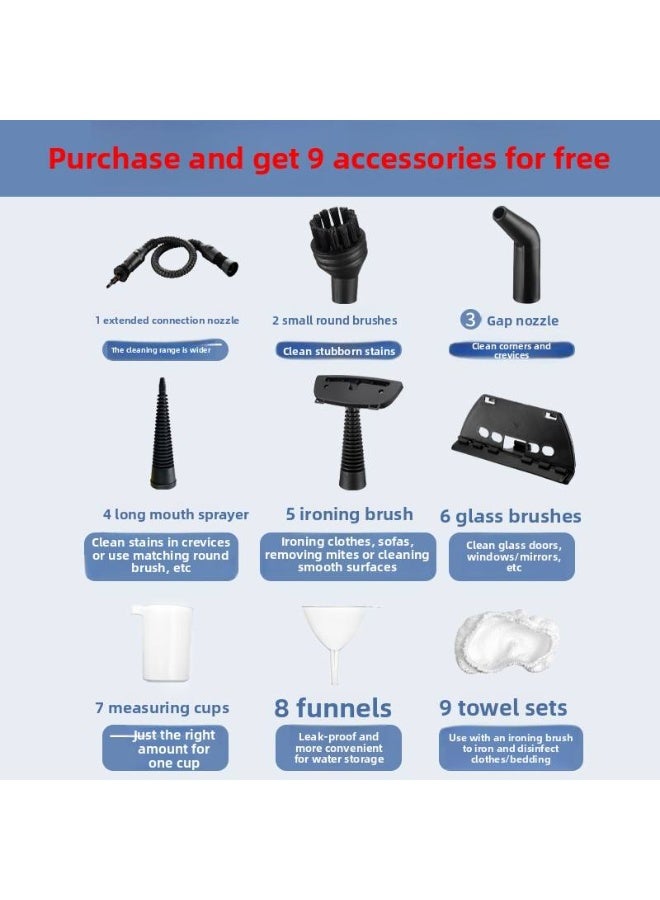 DF منظف بخار محمول باليد - آلة تنظيف بخار متعددة الأغراض عالية الضغط للمنزل والسيارة - Image 5