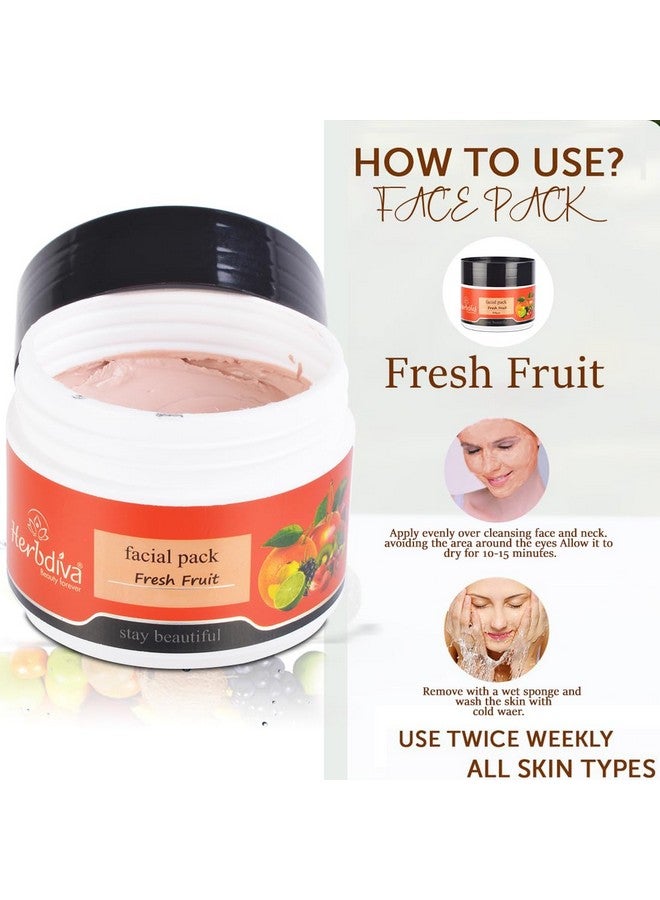 Herbdiva Fresh Fruit Face Pack 250g, Rejuvenating, and Refreshing, Boosts The Glow On The Face, Nourishing Power of Natural Fruits to Invigorate Your Skin, Suitable for All Skin Types - Image 5