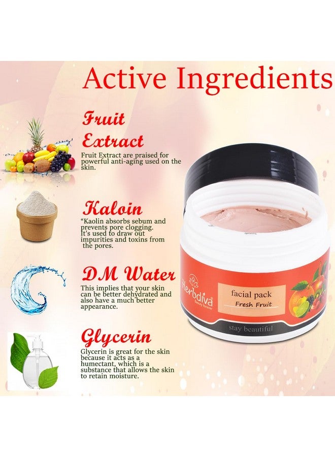 Herbdiva Fresh Fruit Face Pack 250g, Rejuvenating, and Refreshing, Boosts The Glow On The Face, Nourishing Power of Natural Fruits to Invigorate Your Skin, Suitable for All Skin Types - Image 4